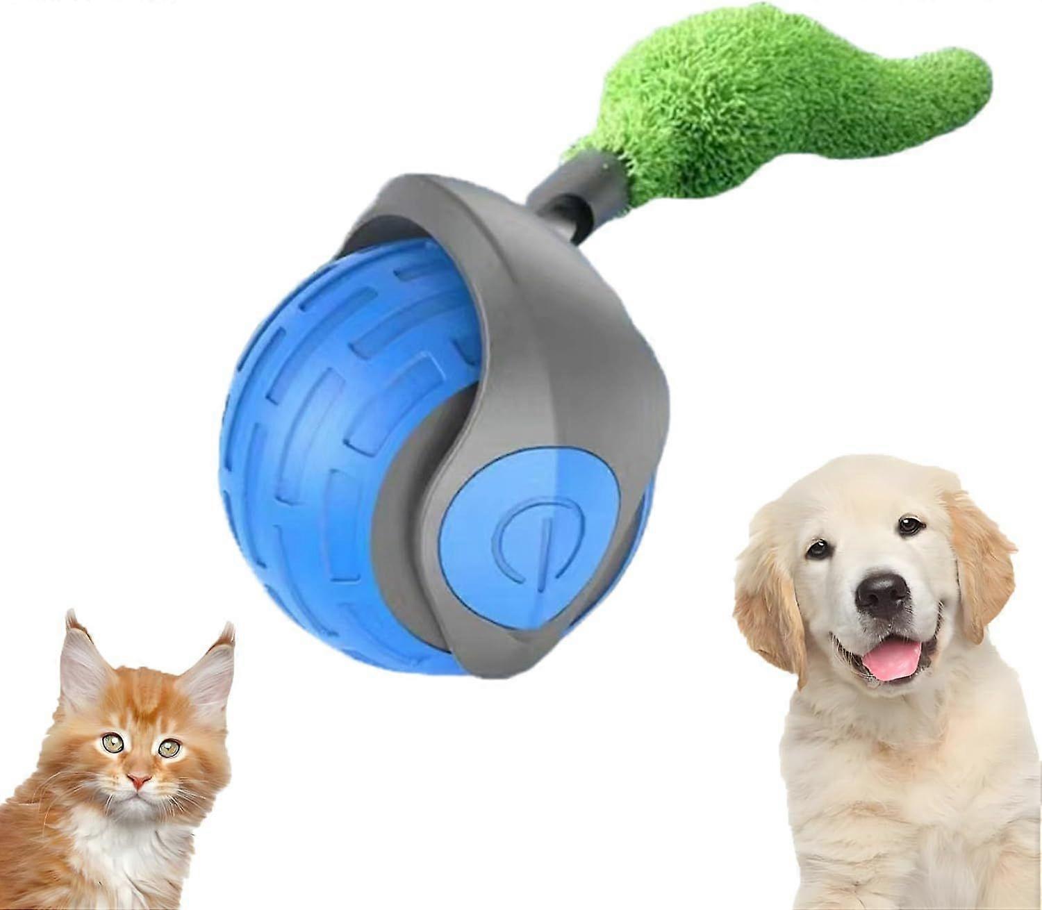 Automatic Cat Toy Ball  Interactive Blue Toy for Indoor Cats