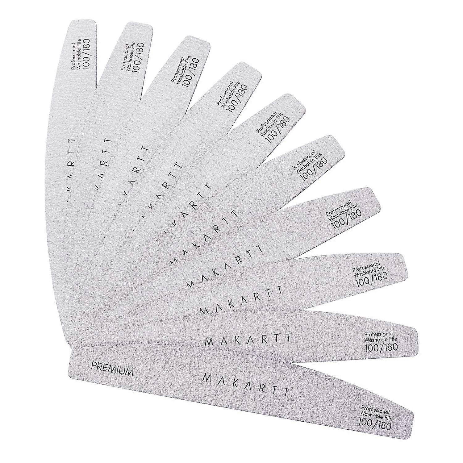 10 Pcs Zebra Double-Sided Washable Coarse Nail Files for Salon and Home Use, Durable and Ergonomic Design