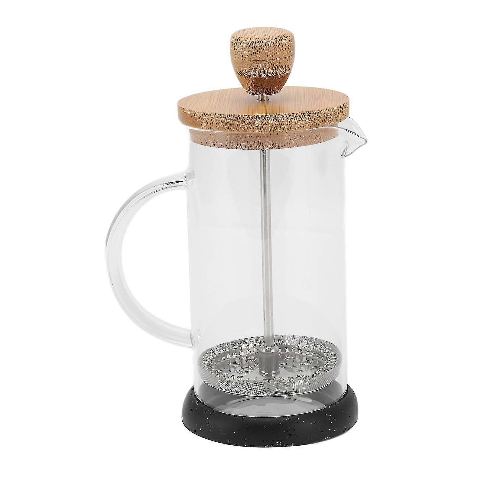 350ml High Borosilicate Heat Resistant French Press Coffee Maker with Bamboo Cover
