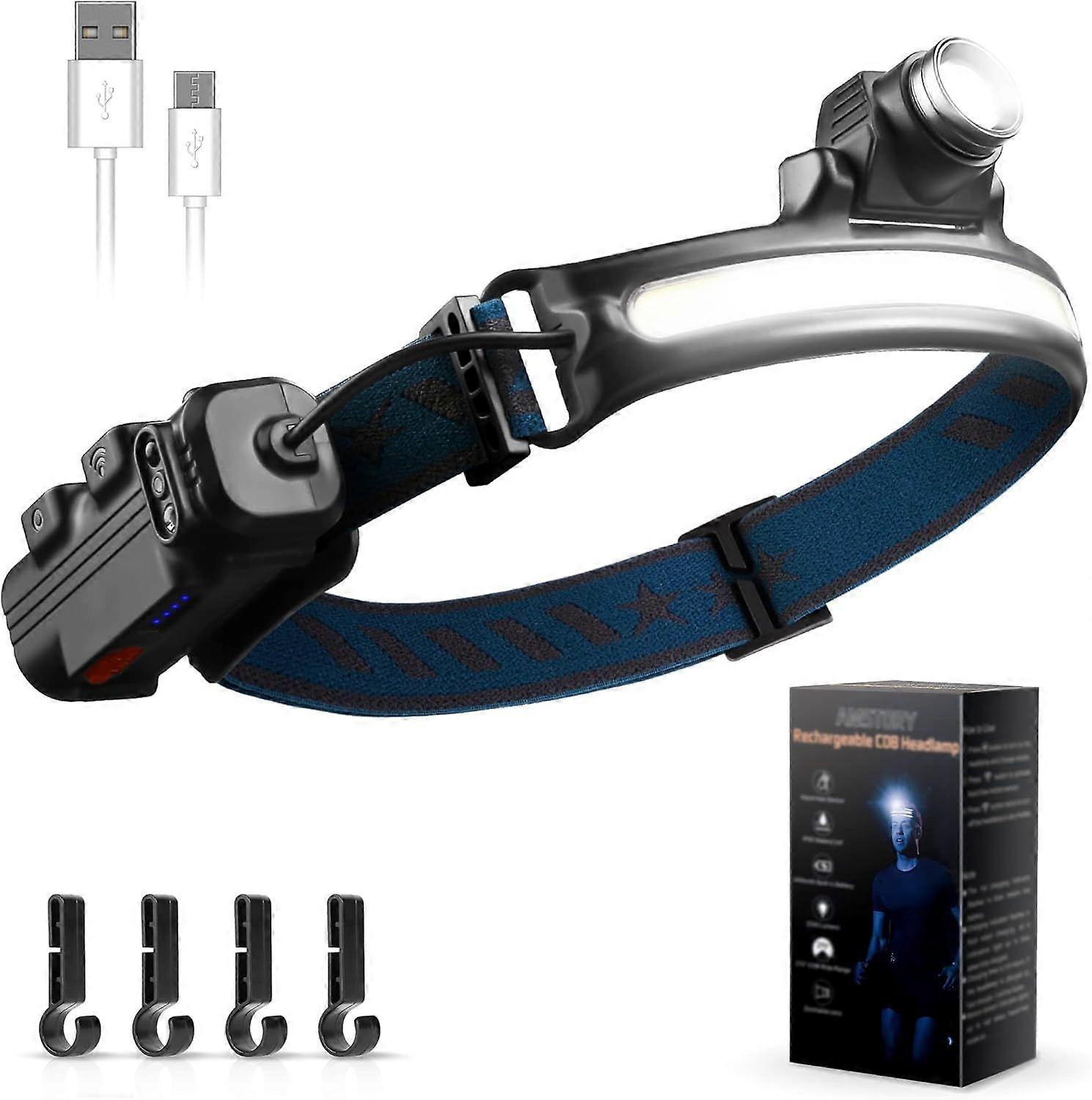 LED rechargeable headlight with sensor waterproof [energy class A++]