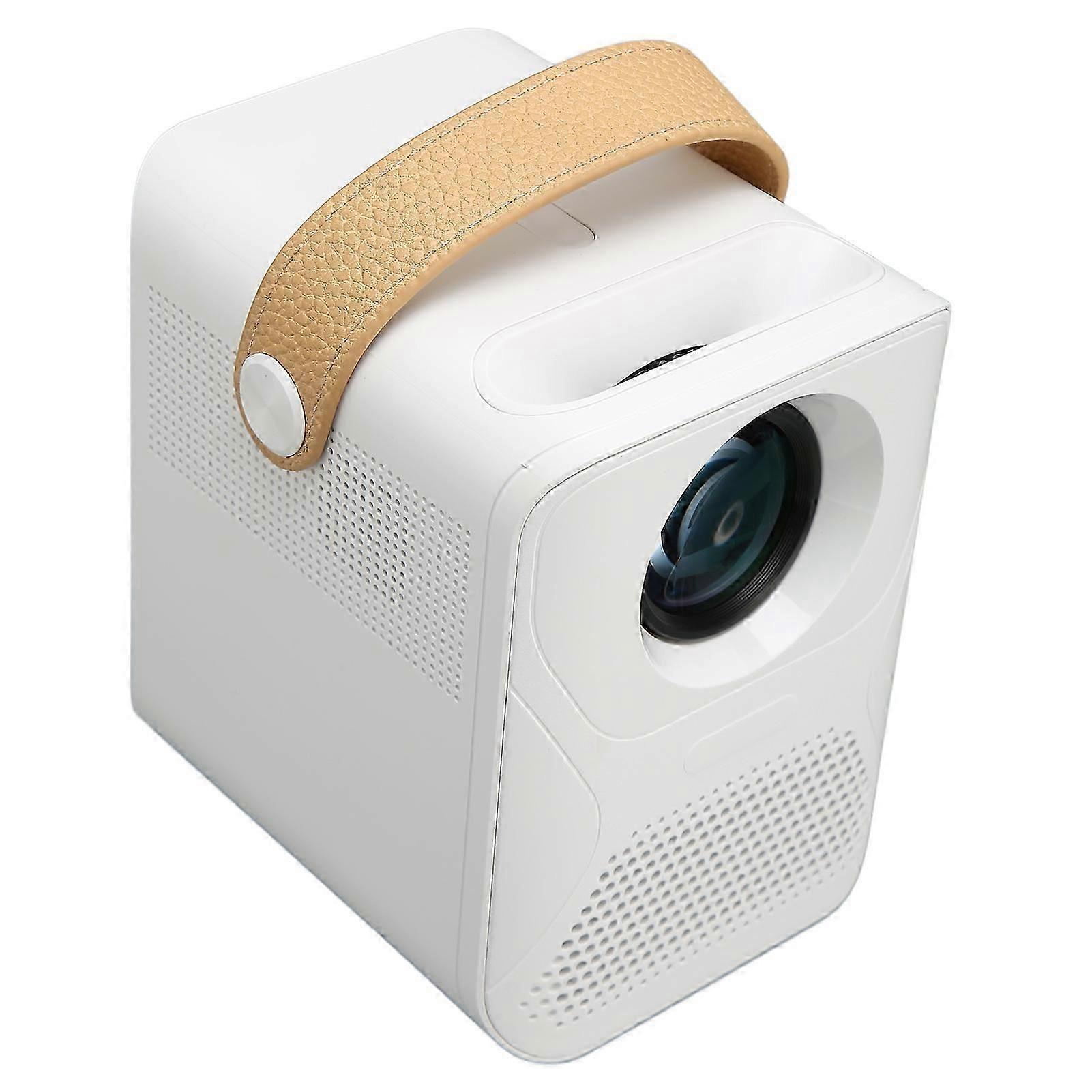 Mini Projector White 1080P 4K 5G WiFi Optical Engine HiFi Loudspeaker Portable Projector for TV Phone Laptop 100240V UK Plug