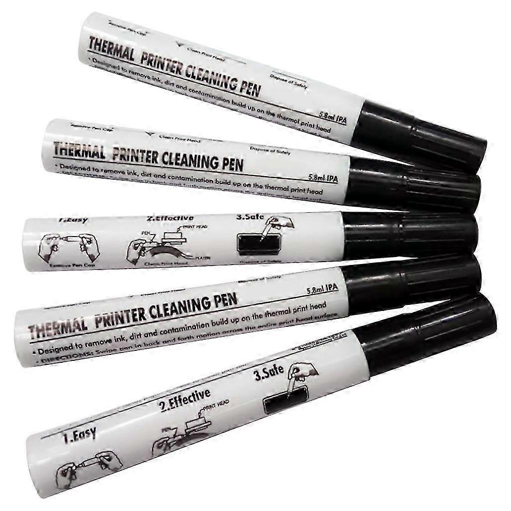 5 Pcs Thermal Printer Cleaning Pen Electronic Face Sheet Print for Head Cleaning
