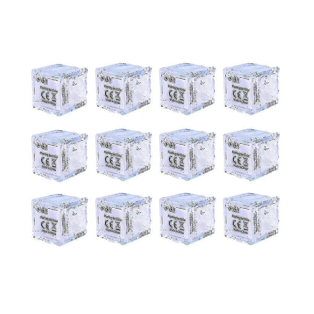 Ice Cube LED imperméable, 12pcs Multi Color Flashing Glow In The Dark Led Light Ice Cube Glowintheda