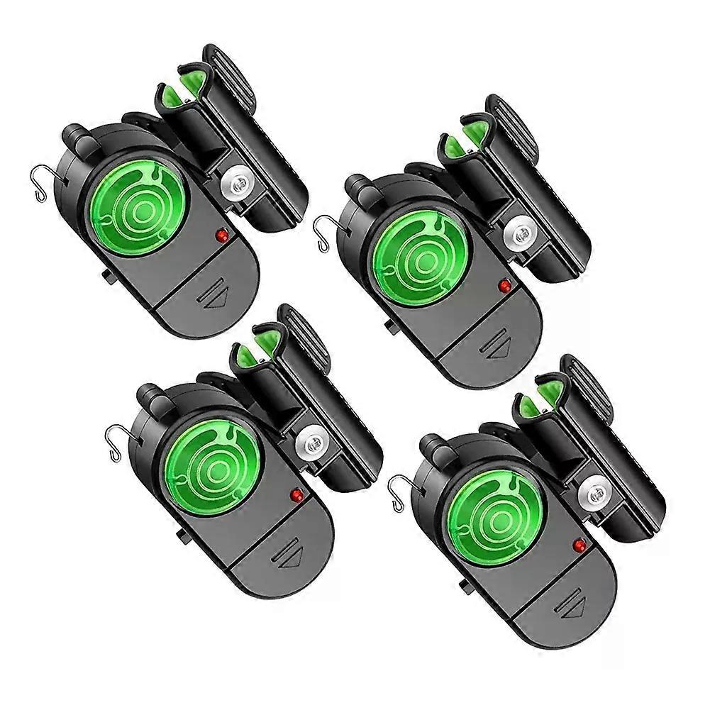 New 4Pcs Fishing Bite Alarm  Sensitive Electronic Fishing Alarms Indicator  Sound Bite Alert Bell with LED Lights