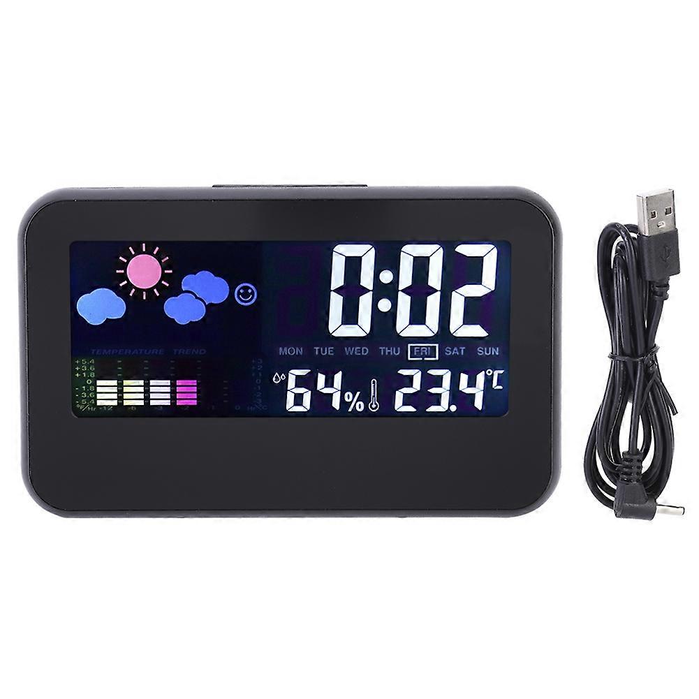 Electronic Alarm Clock with Temperature and Humidity Display, Voice Control, Adjustable Backlight, Modern Design