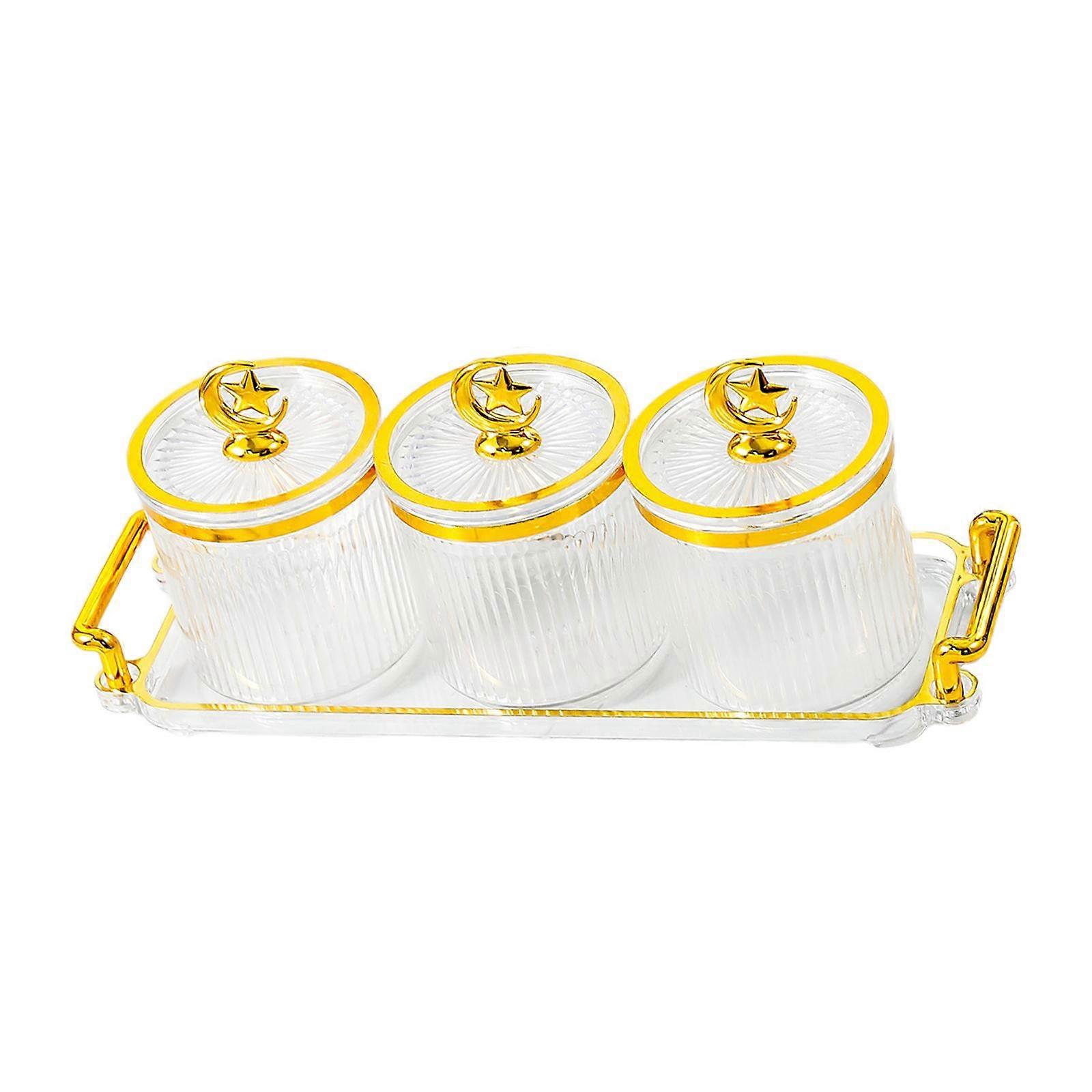 Dried Fruit Plate Snacks Tray Multipurpose Snacks Dish Covered Candy Jar