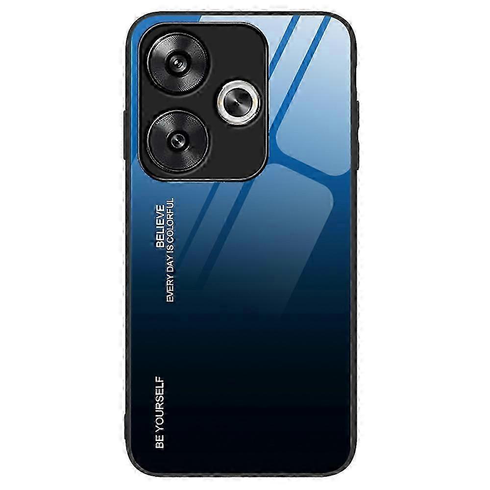 compatible Xiaomi Poco F6 5G/ Redmi Turbo 3 5G Case Gradient Color Tempered Glass Back Cover Anti-Scratch_Gift for G
