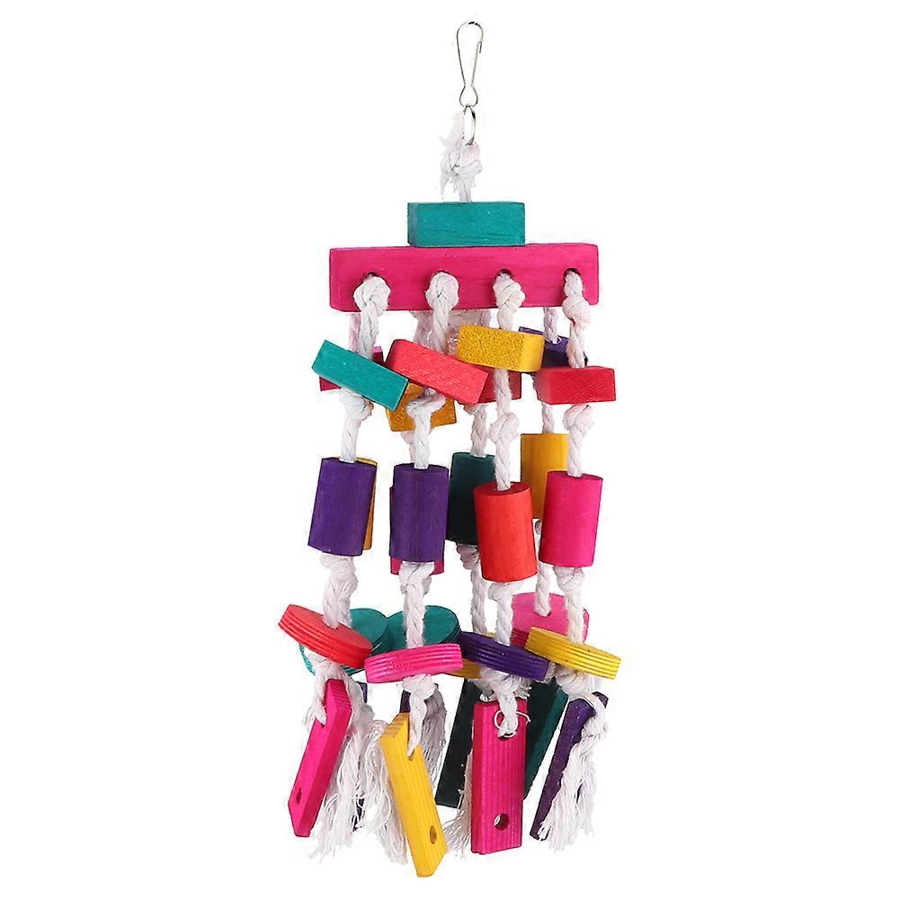 Parrot Toy - Wooden Chewing Toy for Birds, Hanging Design, Large Size, Durable Plaything for Parakeets and Cockatiels