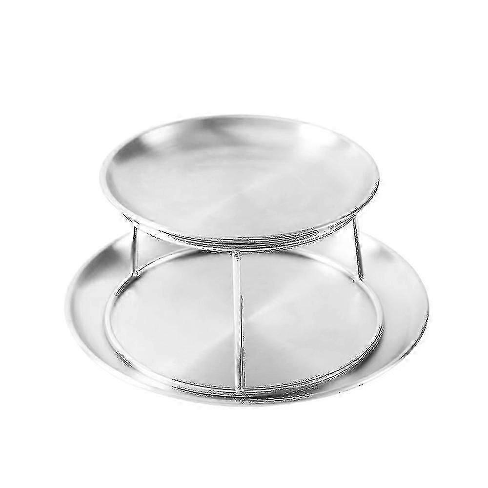Edelstahl-Doppelplatten-Meeresfrüchte-Set für Nachmittagstee und Kuchen