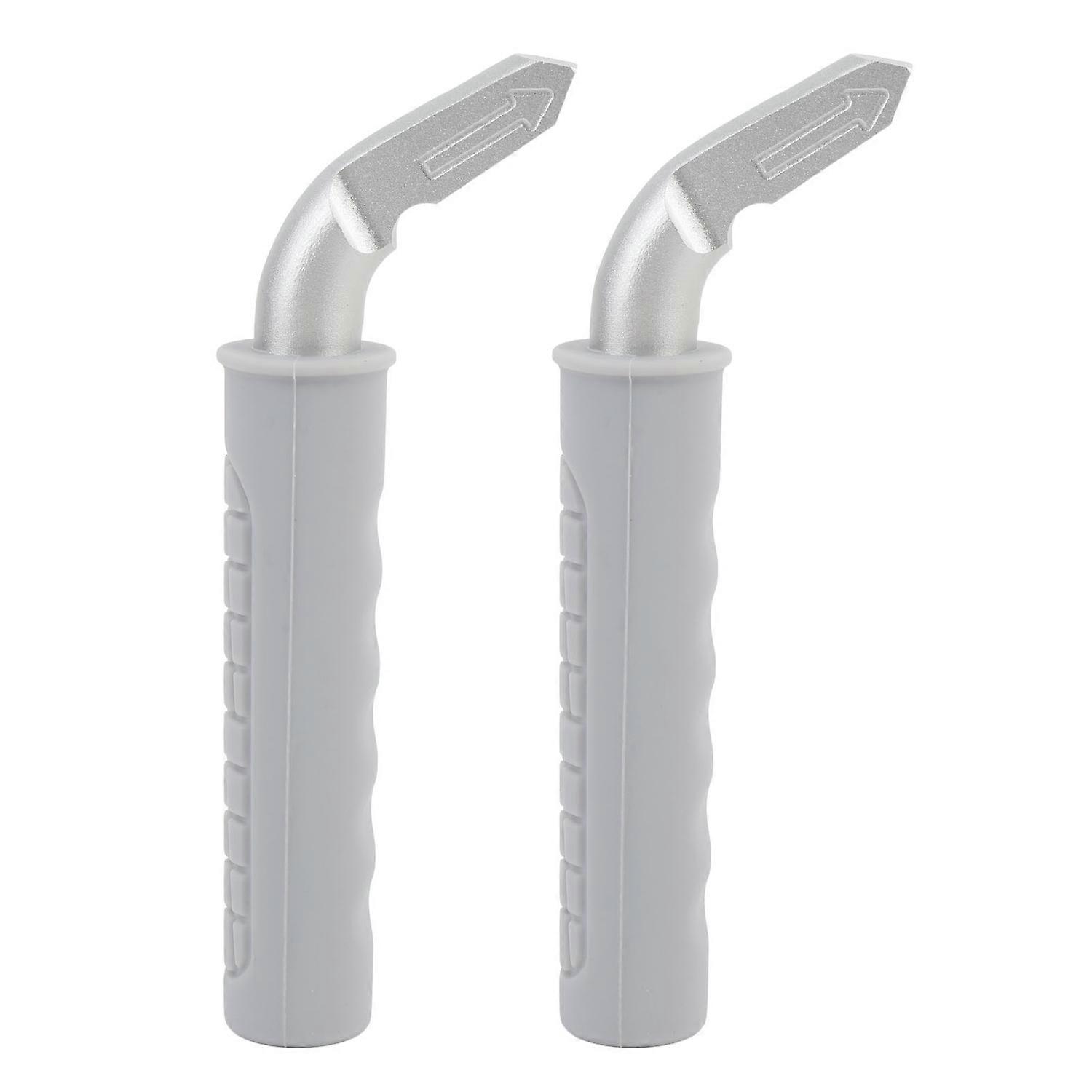 2PCS Car Door Assist Handles Non Slip Silicone Grip Portable Automotive Grab Support Bar Grey