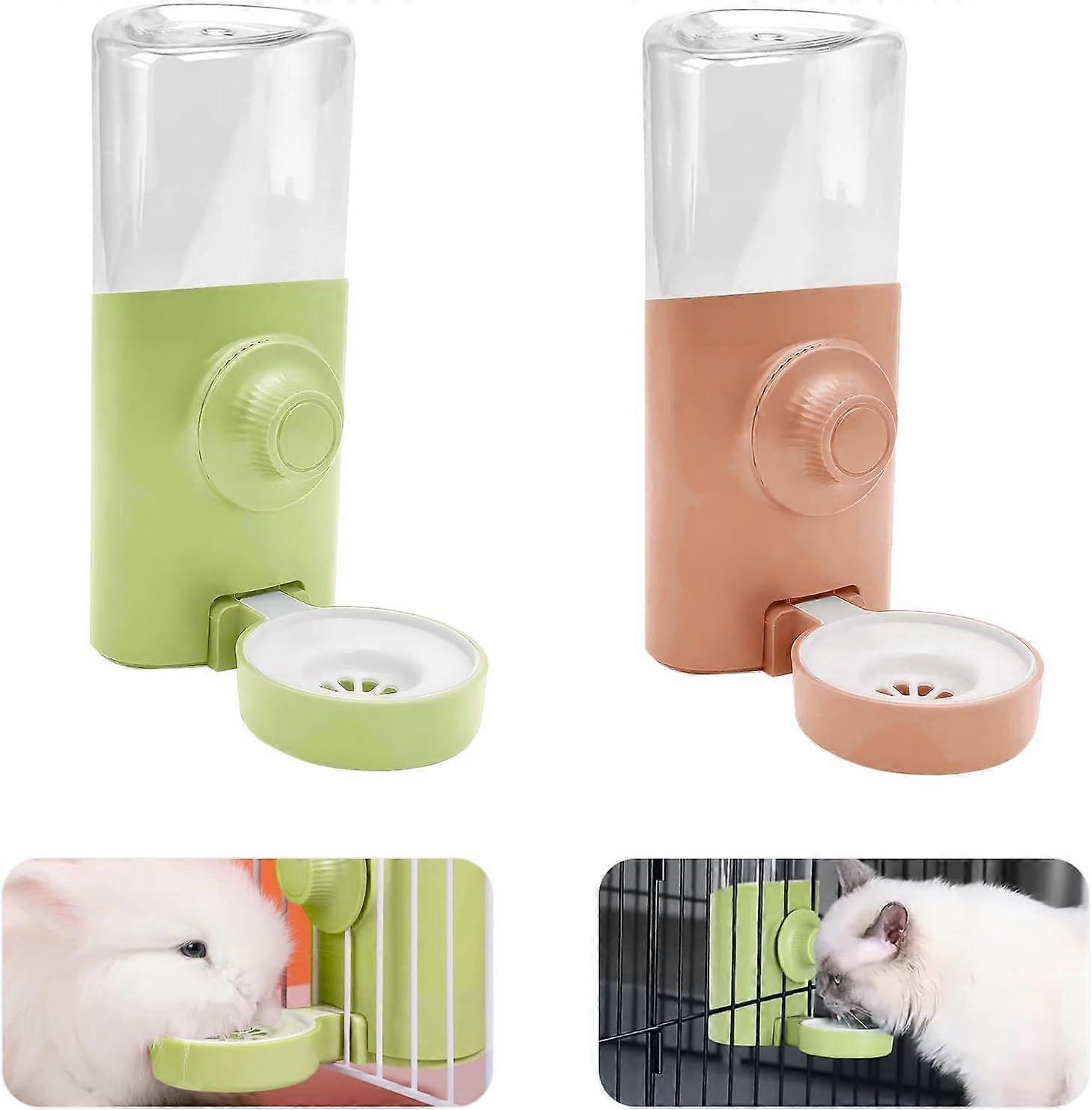 2Pcs Small Animal Water Dispenser,600ML Automatic Rabbit Drinking Bottle,Hanging Anti-Drip Rabbit Waterer for Guinea Pig Hamster Chinchilla Hedgehog