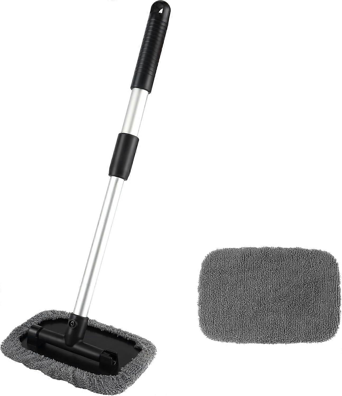 2pcs Cloth Covers, with Telescopic Handle, Windshield Cleaner, Interior Windshield Cleaning, Car Cleaning Kit for Cleaning Interior and Exterior Vehi