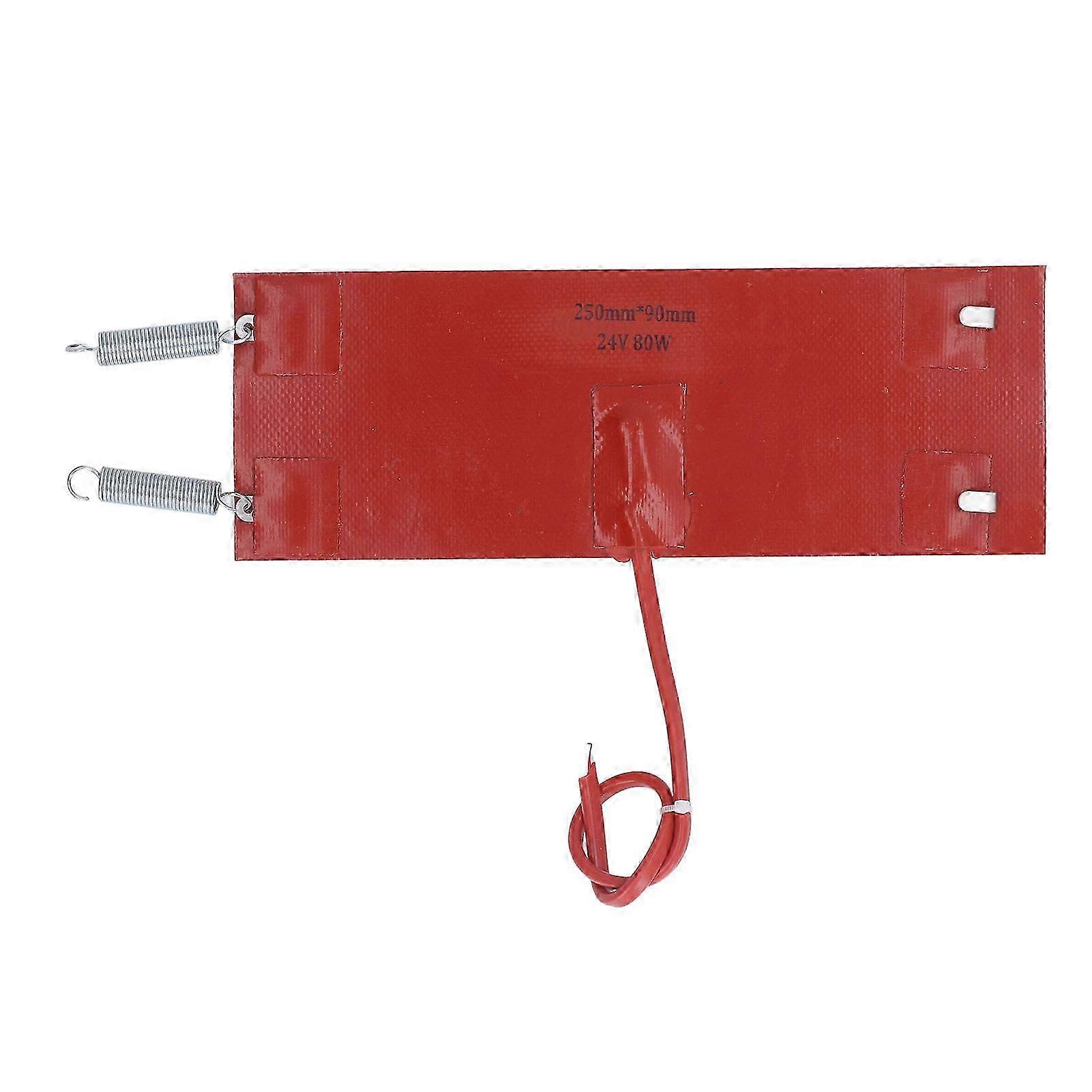 وسادة تسخين سيليكون سخان عزل مقاوم للماء فعال لمعدات ماكينات السيارات 80 واط 250 مم × 90 مم DC24V