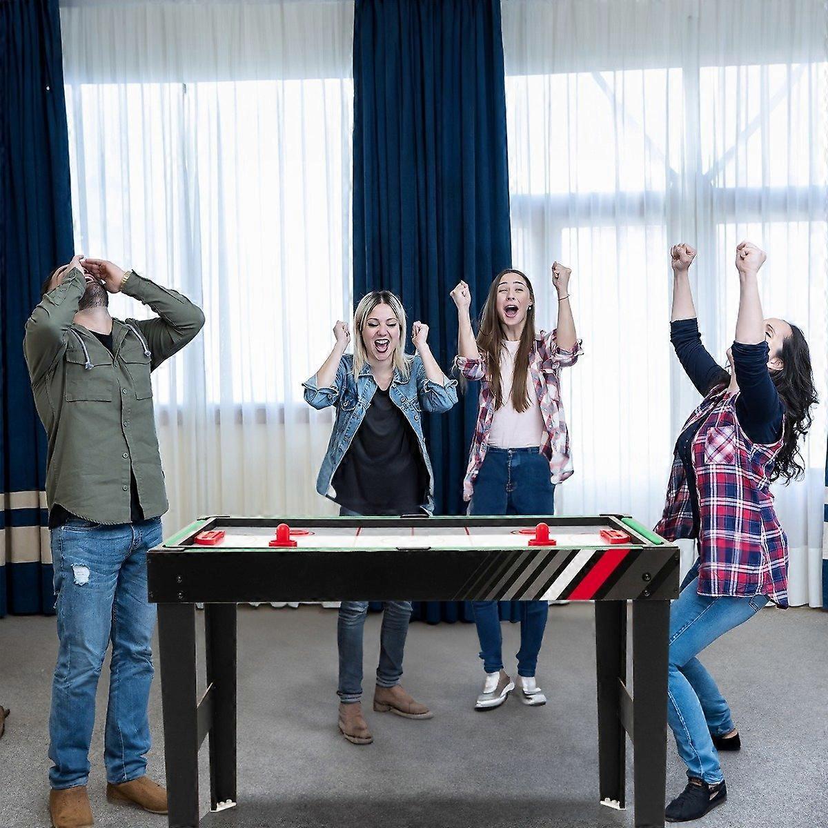 4 in 1 multi-game table with table football and billiards and air hockey and table tennis arcade games