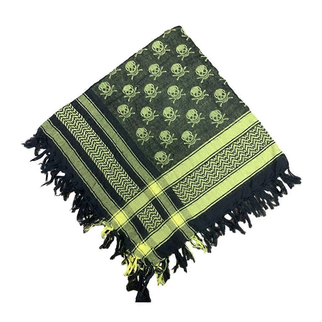 Shemagh 沙漠围巾骷髅图案阿拉伯 Keffiyeh 披肩裹身流苏头巾