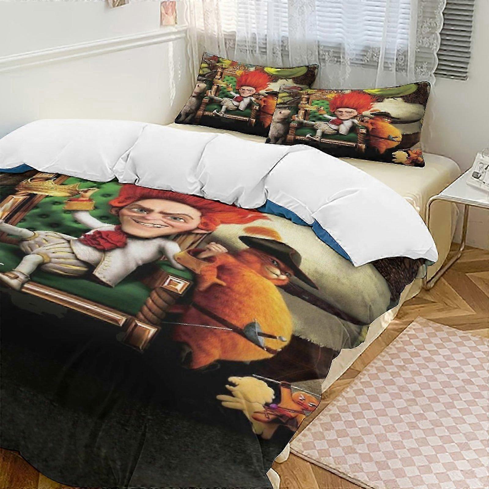 a2314 Lençóis Shrek Conjunto de Cama Capa de Edredão Tema dos Desenhos Animados Lençóis de Quarto Infantil iip2314