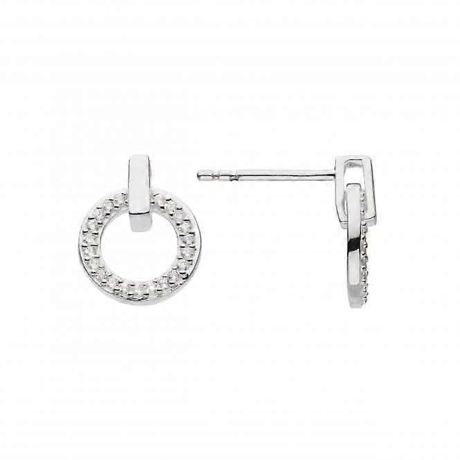 Circular Open Bar Zirconia Stud Earrings 36820CZ