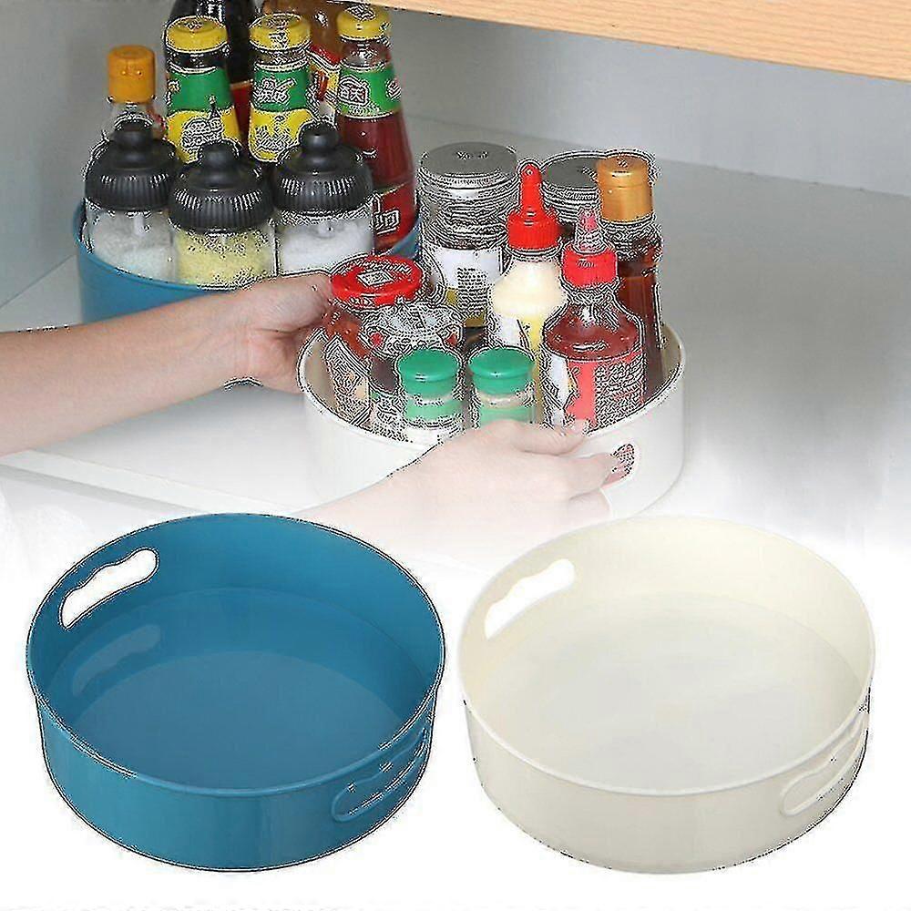 360 Rotating Round Spice Storage Rack Tray Turntable Kitchen Holder Organizer