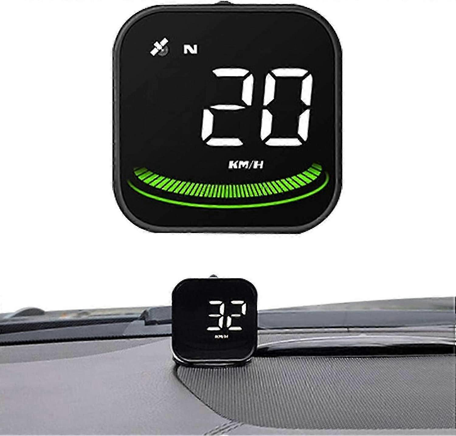 Digitale snelheidsmeter - Universal Vehicle Smart Display Digital Car Dashboard - G4 snelheidsmeter GPS Interface, waarschuwing alarm (zwart, 52 * 52 * 14mm)