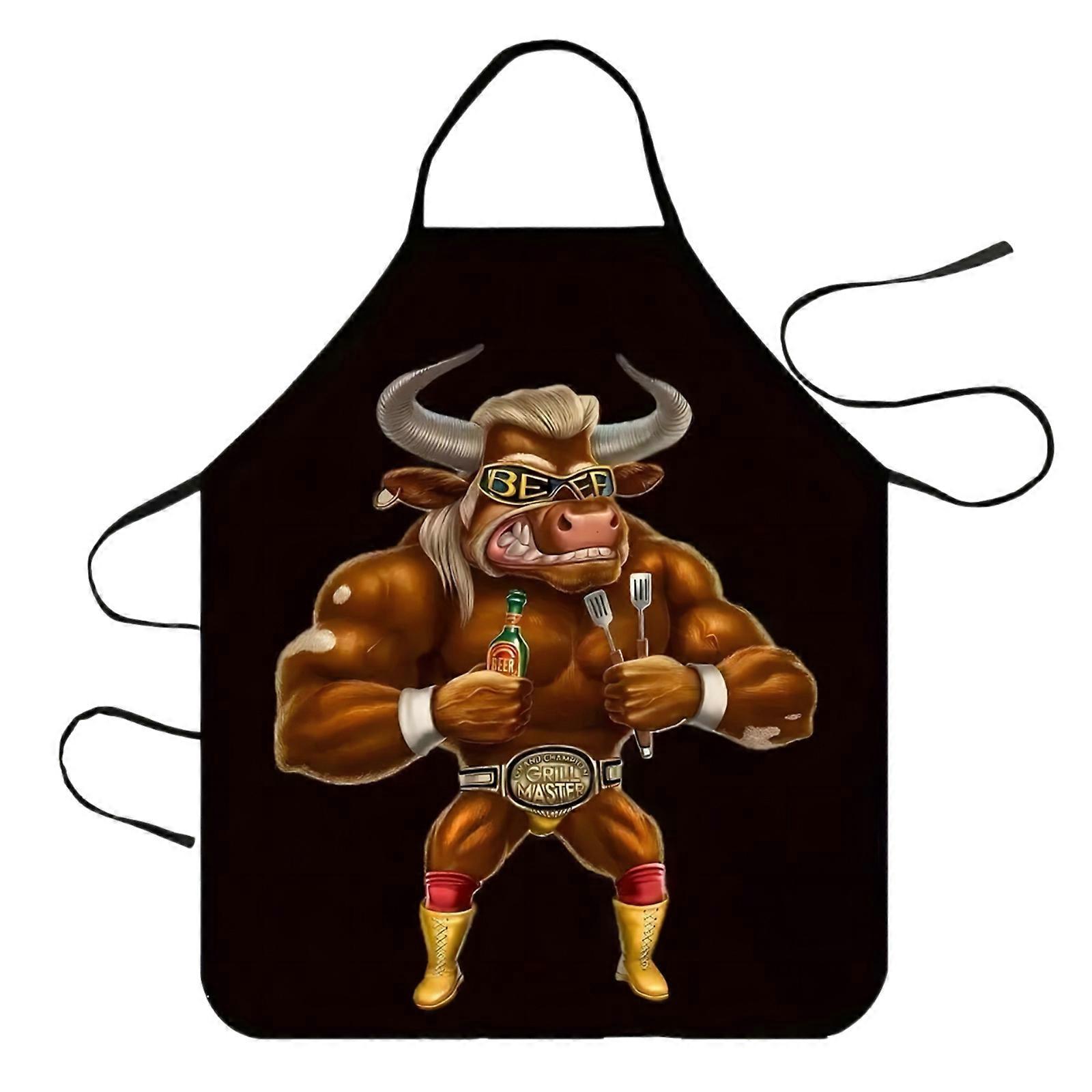 Fashion Barking Apron Chefs  Apron Waitress Apron for Kitchen Cooking Restaurant Fun Printed Apron Waterproofs Aprons  B