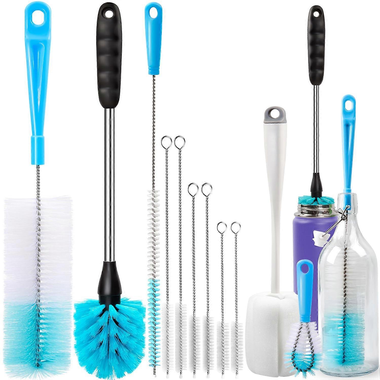Narrow-Neck Bottle Brush for Cleaning Baby Bottles and Reusable Water Bottles, Soft Bristles, Durable Handle, 13 Inch