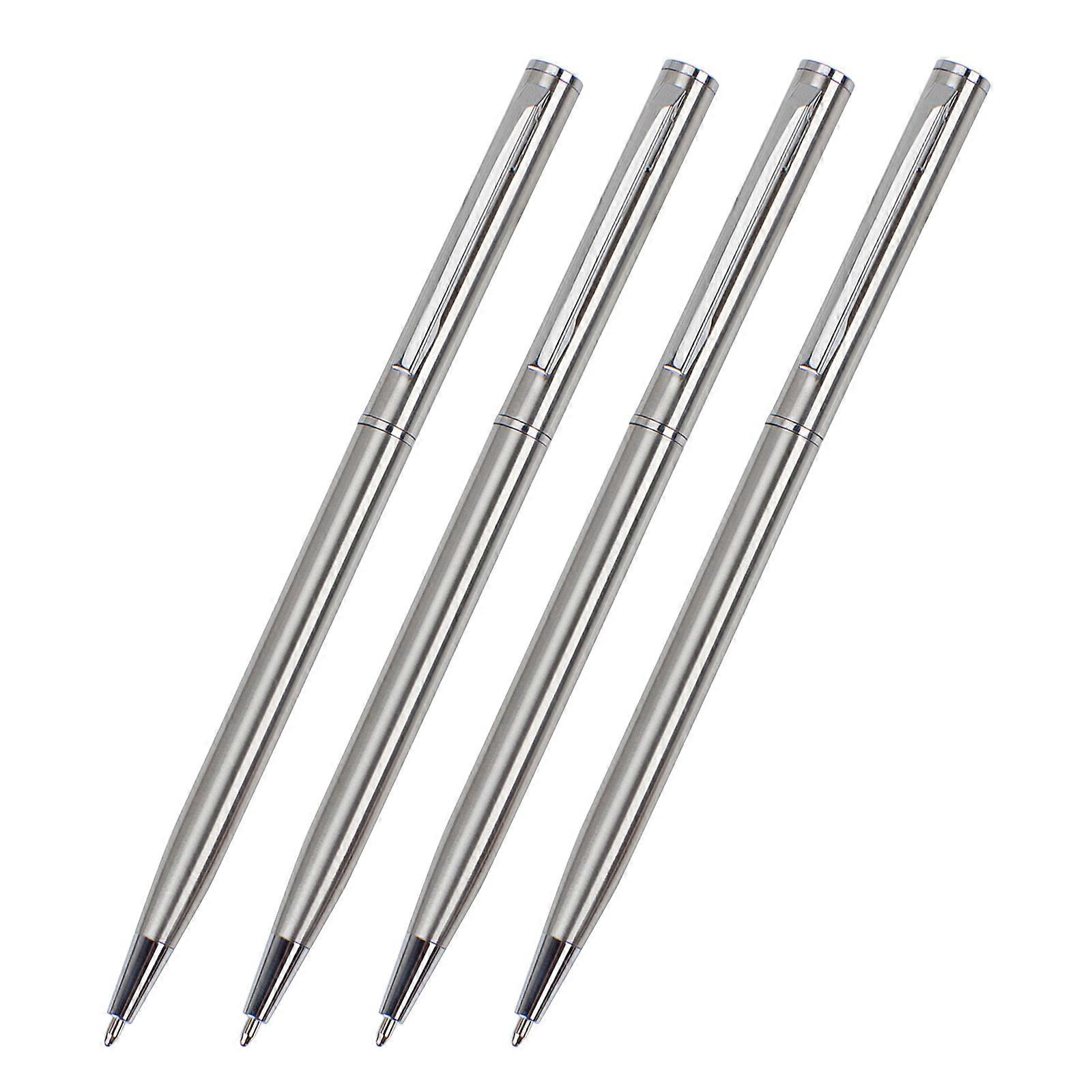 4Pieces Metal Ballpoint Pen Twist to Open/Close Ballpoint Pen, 0.7mm Pen Tip Smooth to Write for Office School