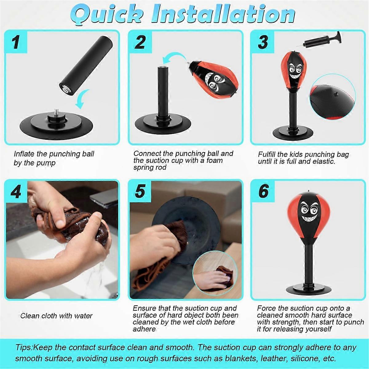 Desktop Punching Bag, Stress Buster with Suction Cup,A