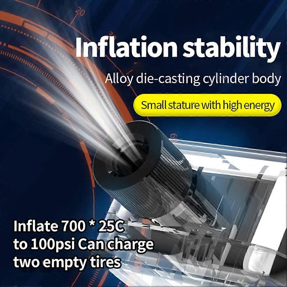 Mini Portable Bicycle Pump 150PSI Pump With Digital PSI White