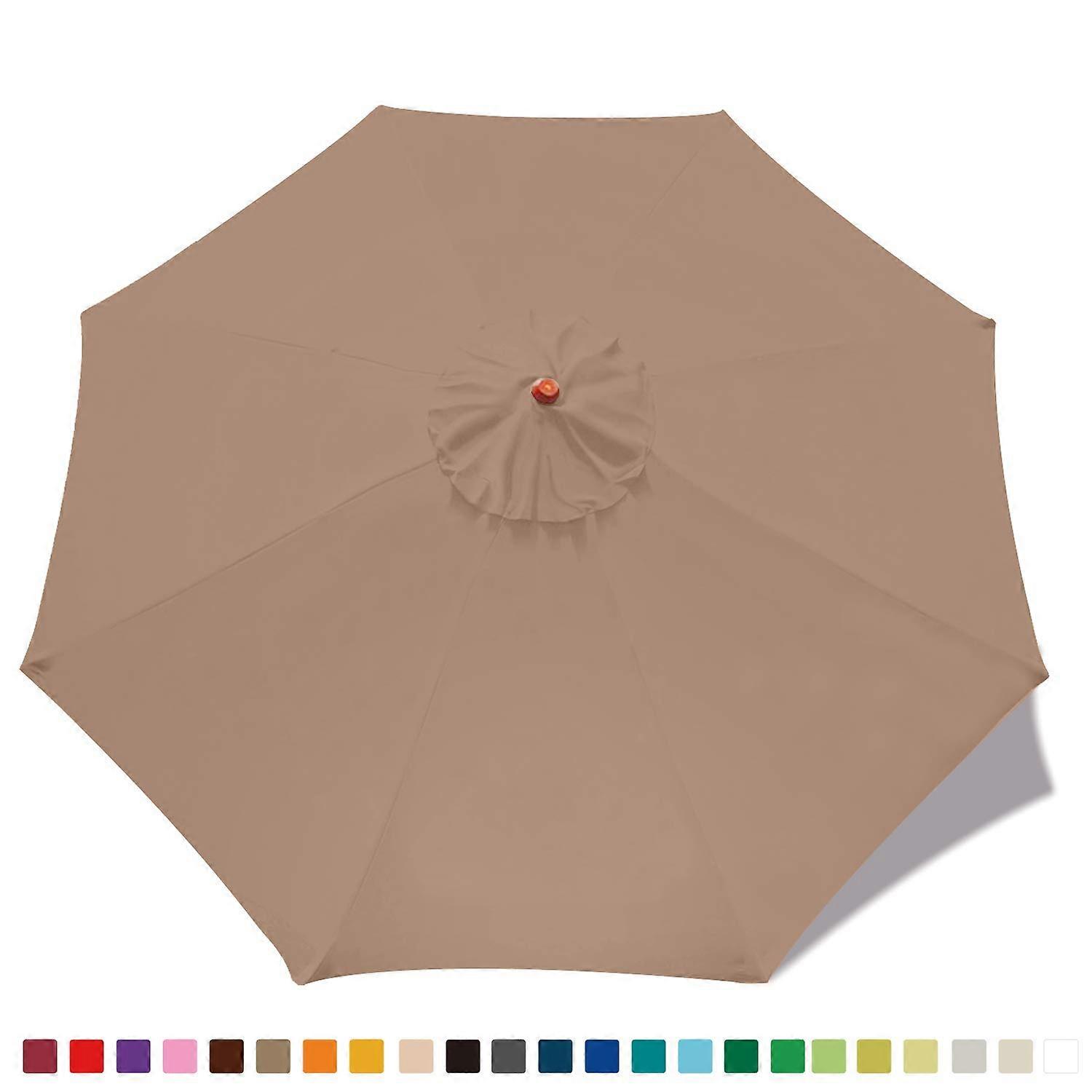 Patio Umbrella 10-Foot Replacement Canopy For 8-Rib Frames Khaki Canopy Only