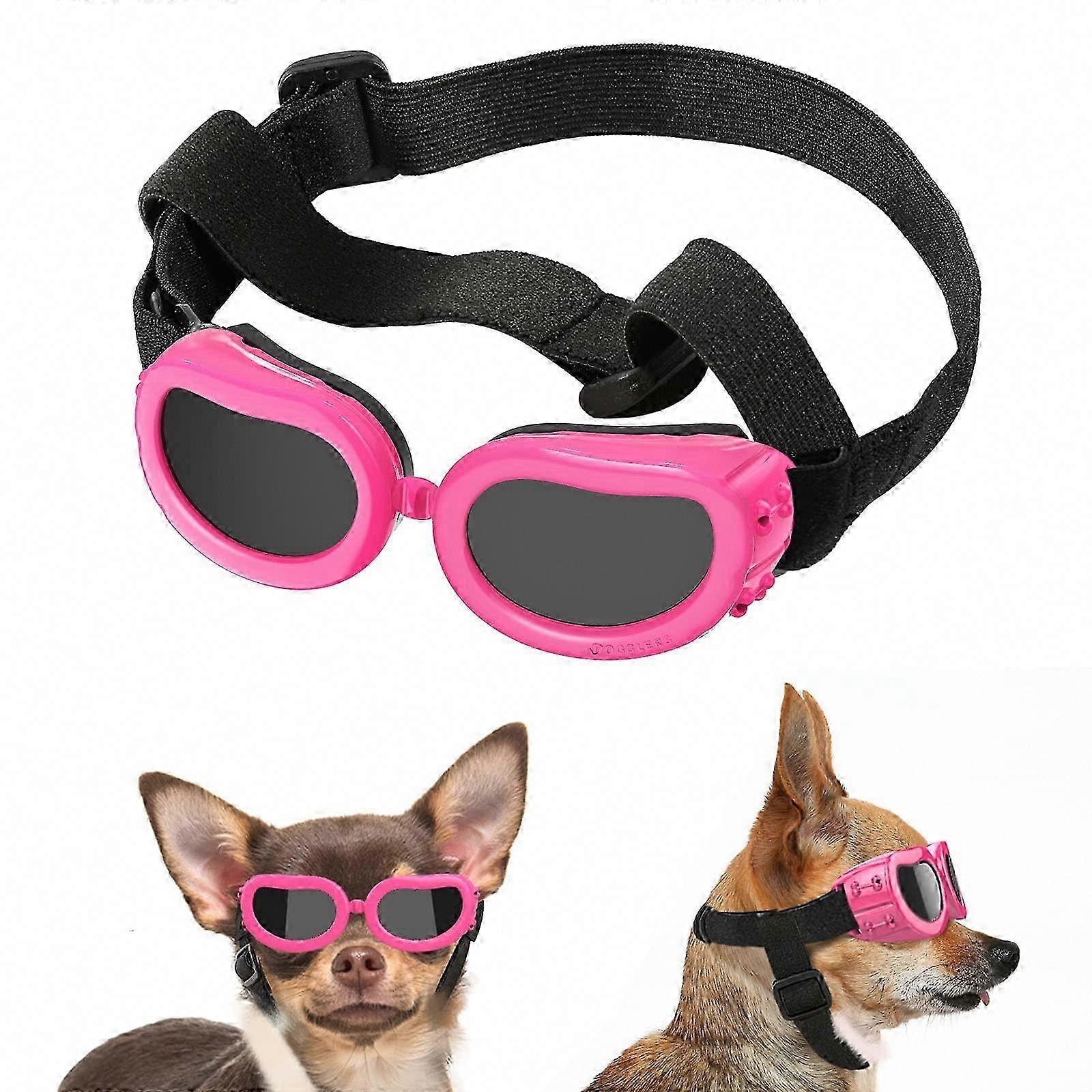 Adjustable UV-Protected Goggles for Small Breed Dogs with Sunglasses Function