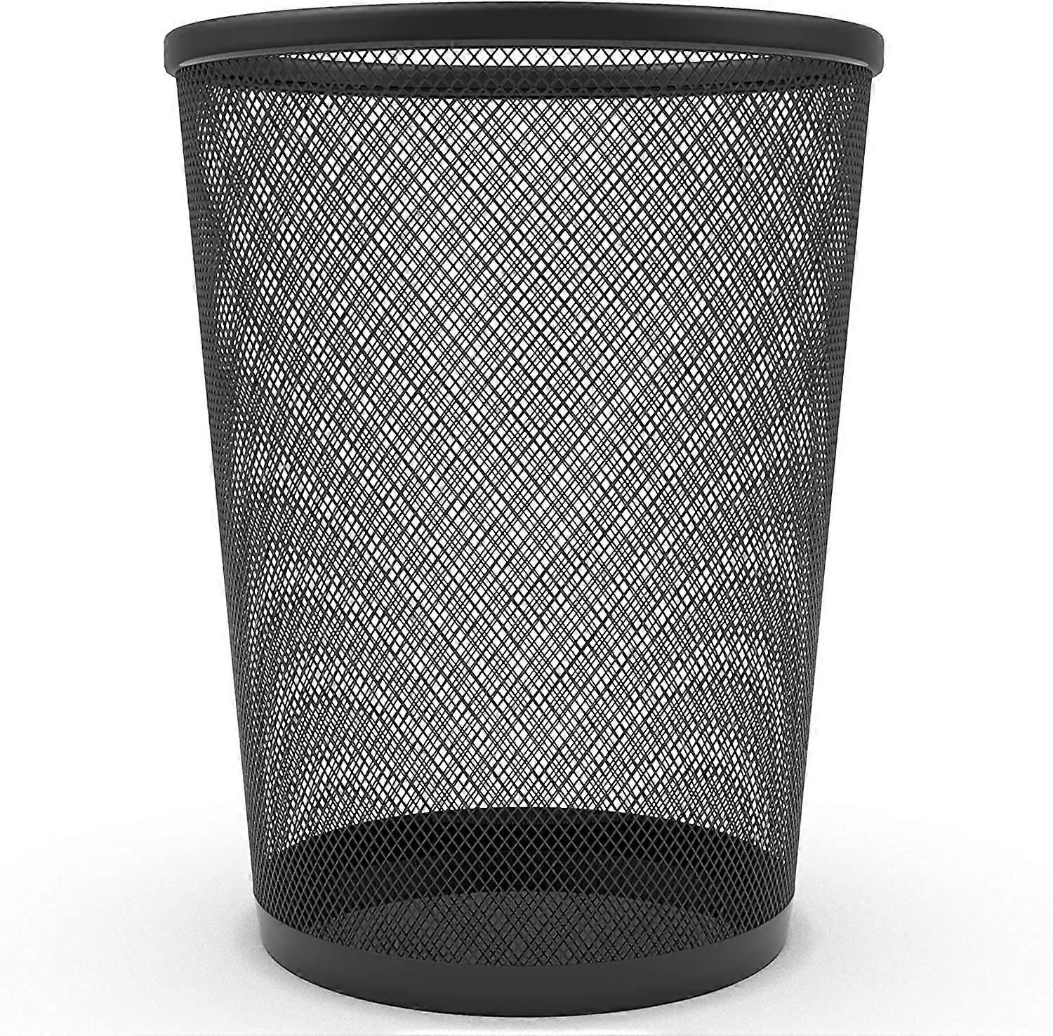 Black Metal Wire Mesh Wastebasket 10.1" Height 10" Width 4 Gallon Trash Bin for Office Home Use