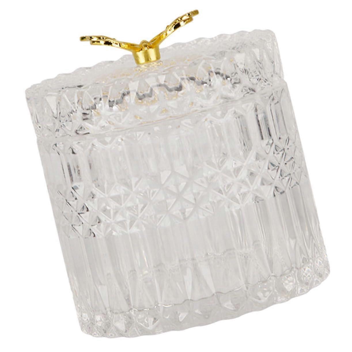 Glass Storage Jar for Home Decor Cube Sugar Holder