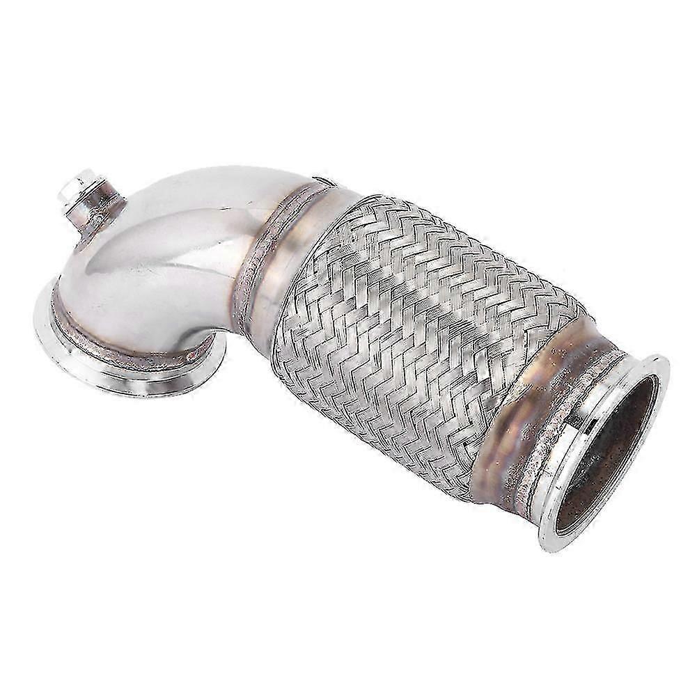 Faixa V de aço de 3 polegadas Downpipe baixo de 90 graus com fole flexível e plugue de tampões de O2