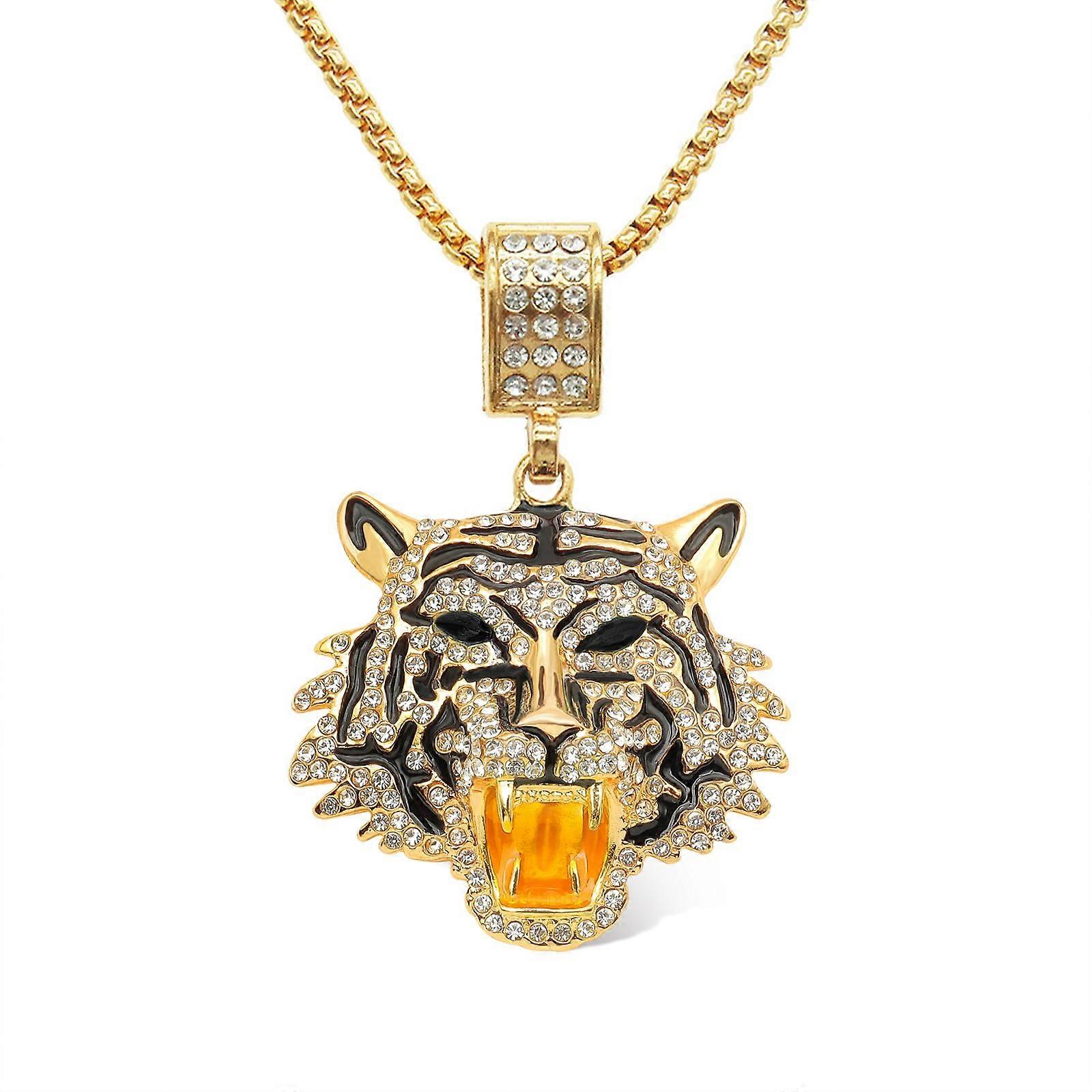 Punk Rhinestone Tiger Necklace Necklace