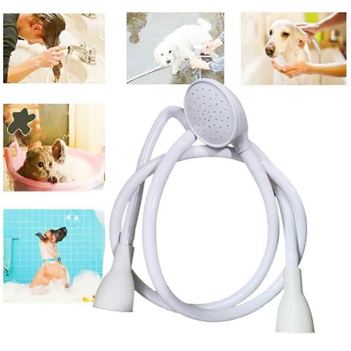 Double Tap Push-On Shower Head and Hose Faucet Sprayer Set