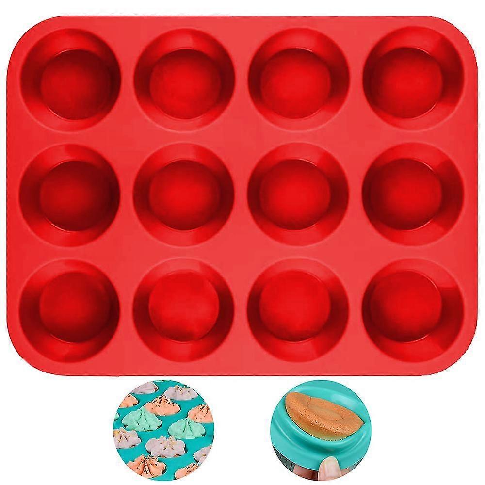 12-cavity Round Silicone Mold Compatible With Soap Cake, Bread, Cupcake Cheesecake