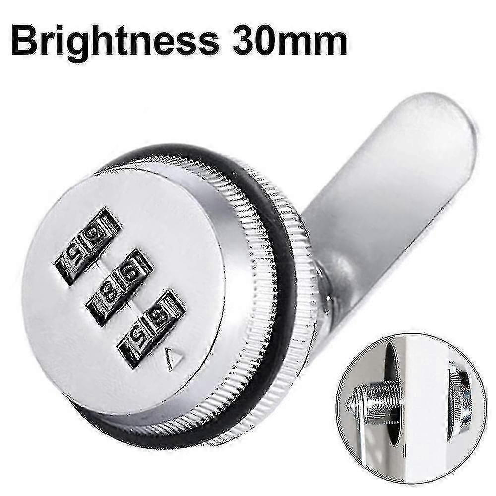 Code Combination Lock Mailbox Without Key For Closet Drawer 30mm-color:silver