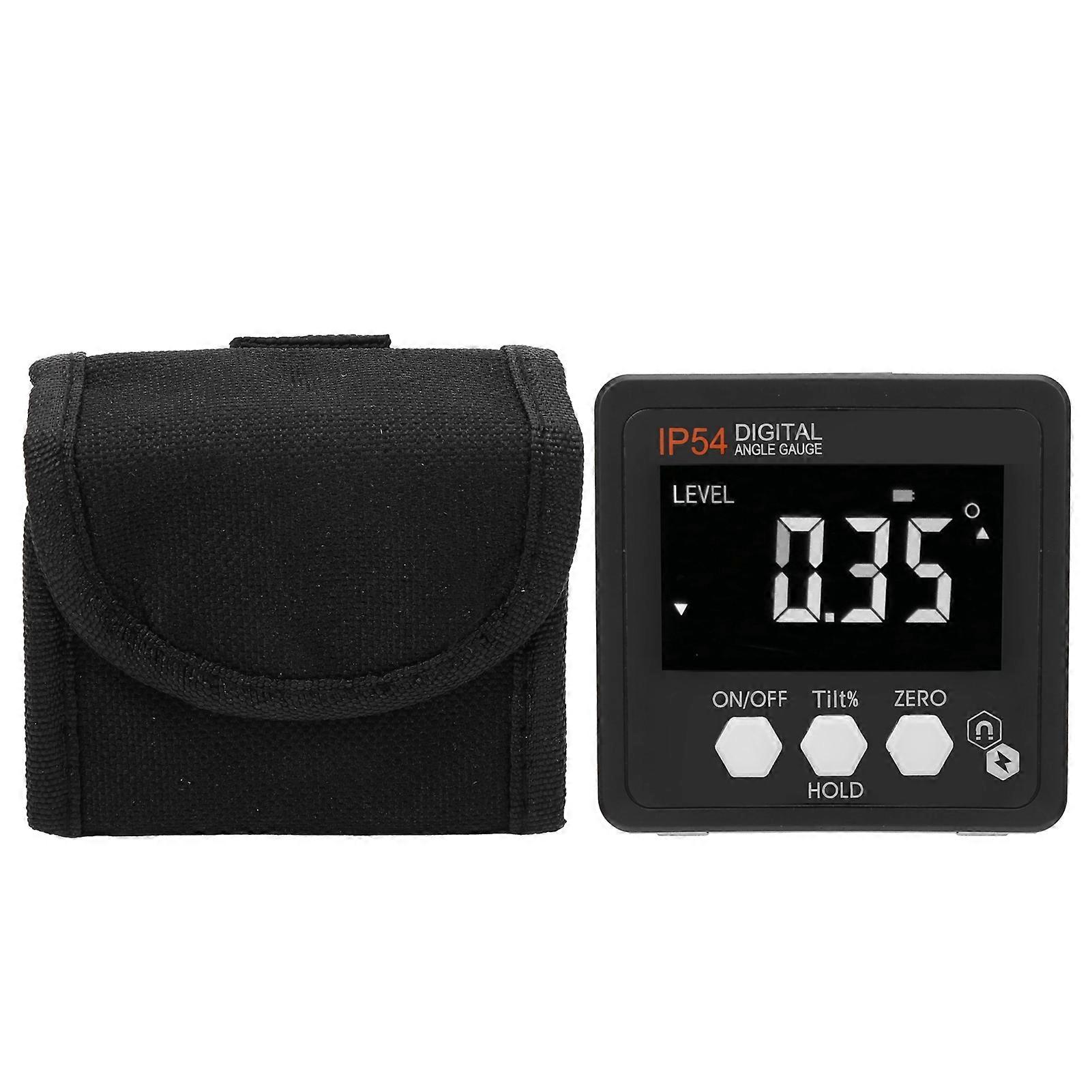 Digital Angle Gauge LCD Protractor Inclinometer Inclination Box 4x90° IP54 White on Black