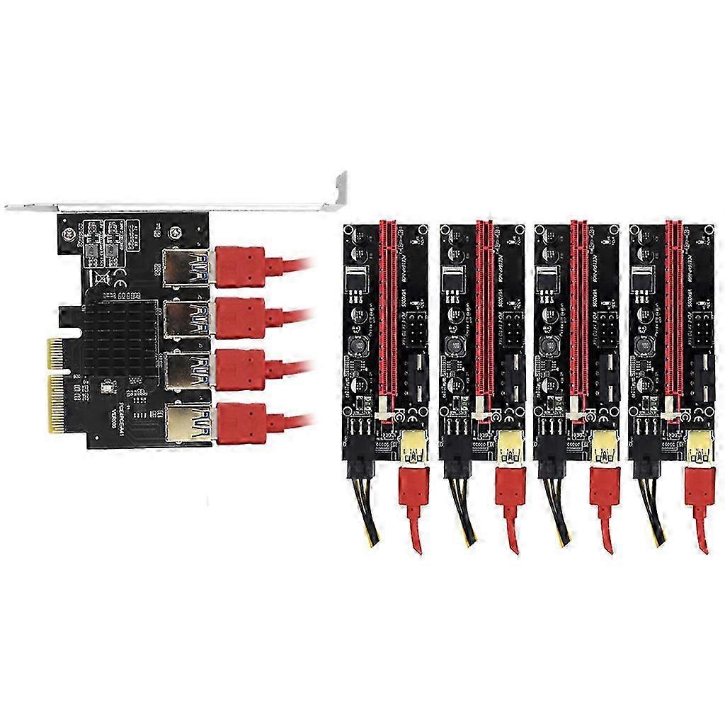 1 to 4 009S USB Graphics Extension PCI-E Riser Card 1X to 16X Riser Card USB3.0