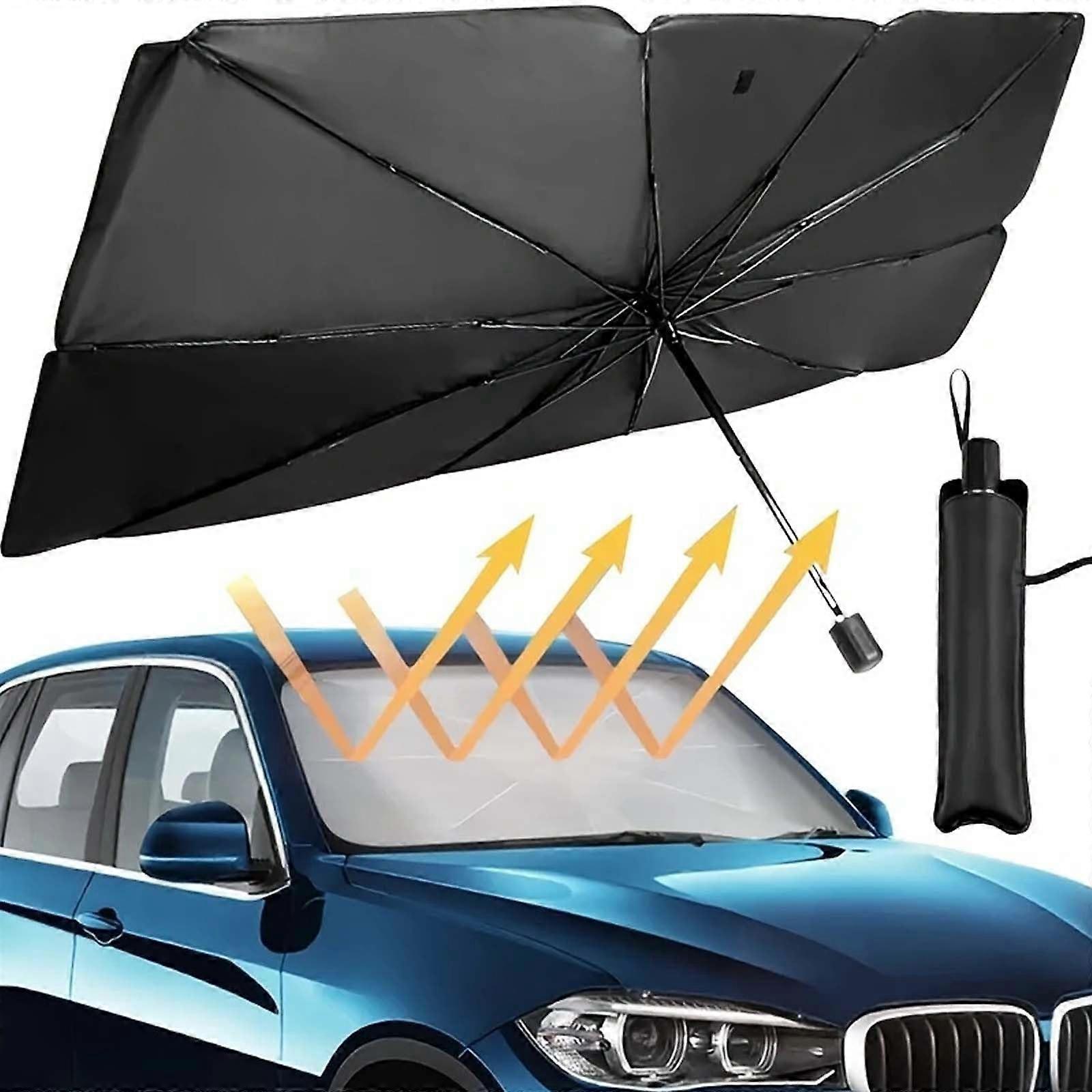 Windshield Sunshade - Foldable Car Umbrella Sunshade for Front Window, UV Protection, Heat Reflective, Compatible with Most Vehicles