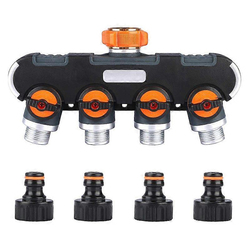 Way Distributor, Hose Splitter, Adjustable Lockable Water Flow Distributor for Garden Irrigation 3/4'' Connector