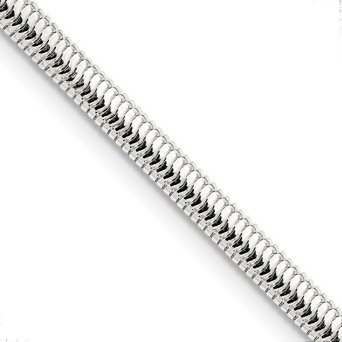 Srebro próby 925 3,5 mm 6-stronny owalny naszyjnik z łańcuszkiem węża Naszyjnik łańcuszek dla kobiet i mężczyzn - Długość: 18 do 30