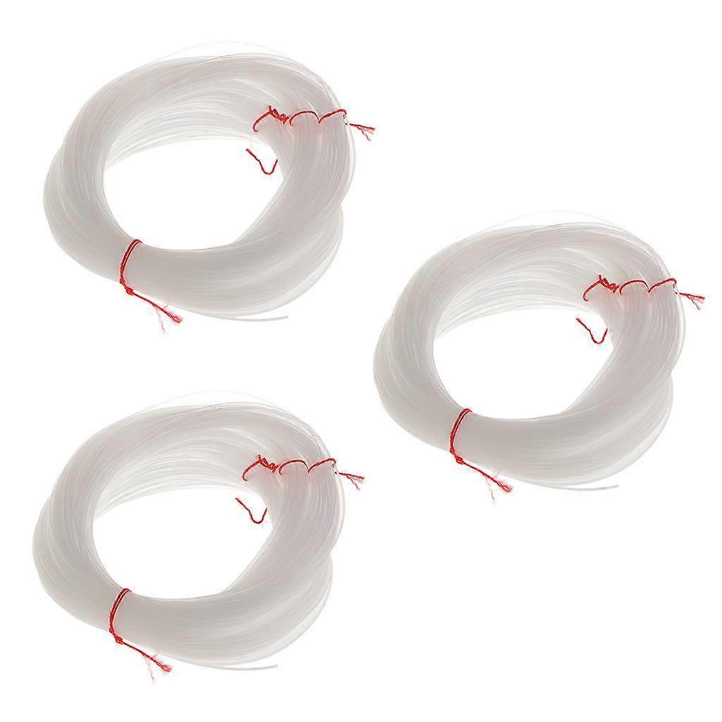 3Pcs 100m Clear String Thread 1mm Dia. Boat/Cast Fishing Line Hook Tying