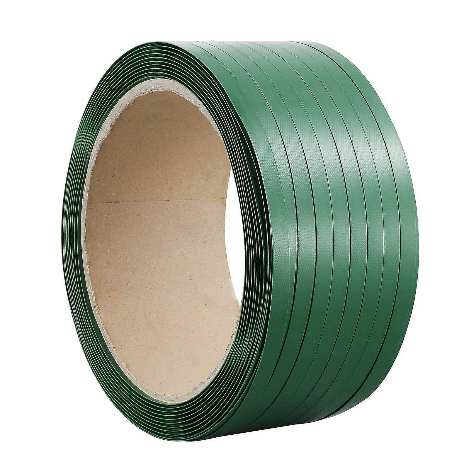 Packaging Polyester PET Strapping Roll, 1000' Length x 0.63" Width x 0.03" Thickness, 992 lbs Break Strength, Green