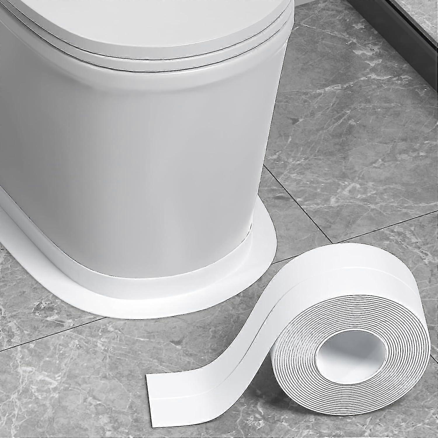 Striscia di sigillante per bagno, sigillante per bagno, striscia di mastice, nastro sigillante semplice impermeabile per bagno, cucina, vasca da bagno, WC, pavimento a parete, con strumento di tenuta