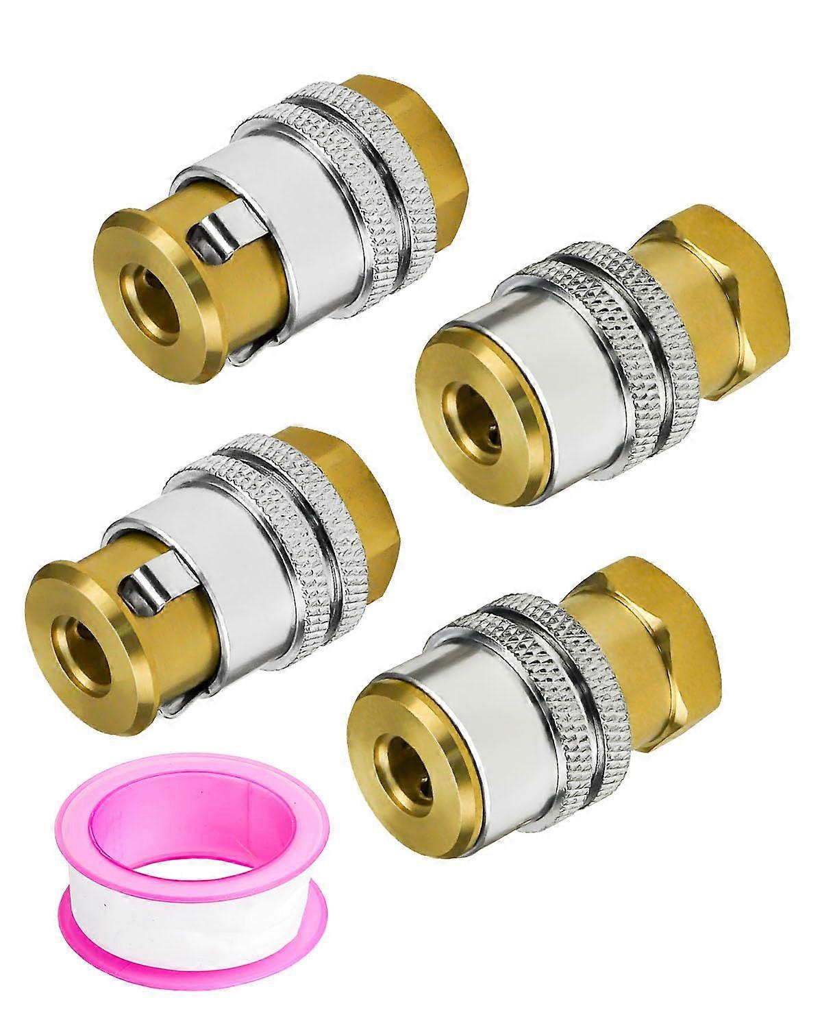 Lock On Air Chuck for Tires, 1/4'' FNPT Locking Tire Inflator Chuck, 4 Pack