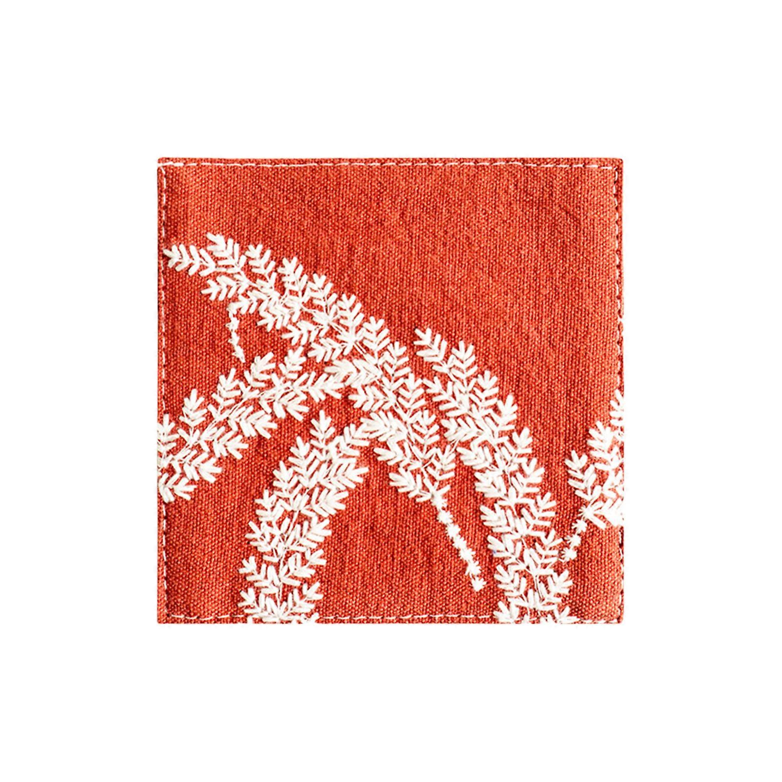 Unique Cotton Linen Coasters With Reinforced Edges Beverage Coasters For Enhancing Durability And Double Side Utility Multicolor