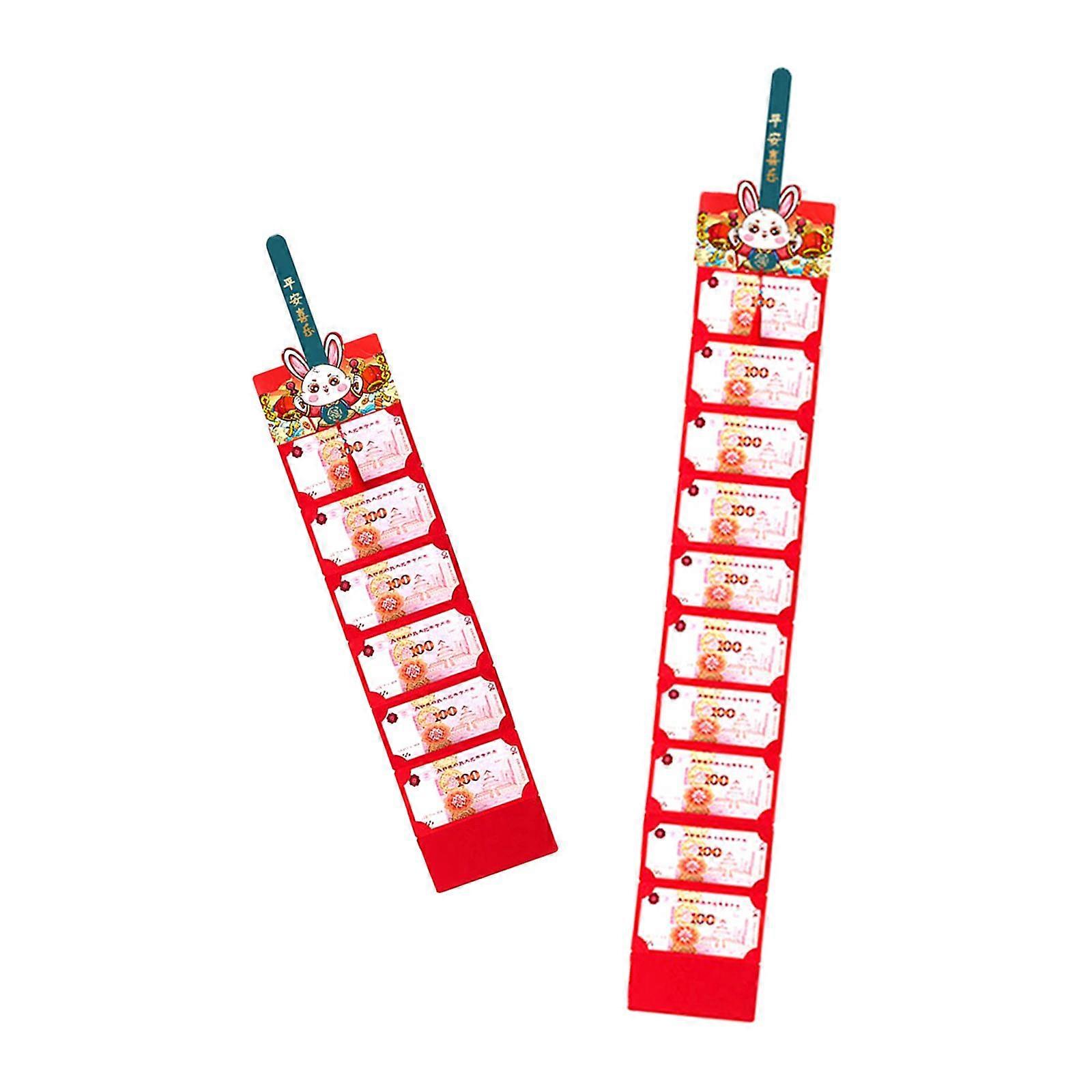 2 Red Envelopes with Rabbit Patterns Red Pocket Party