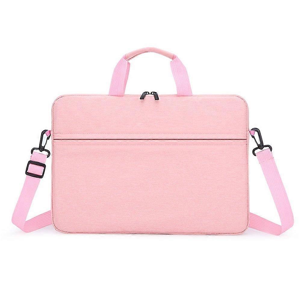 Bolsa para Laptop de 14 Polegadas com Alça de Ombro Ajustável, Bolsa de Trabalho de Viagem, Rosa