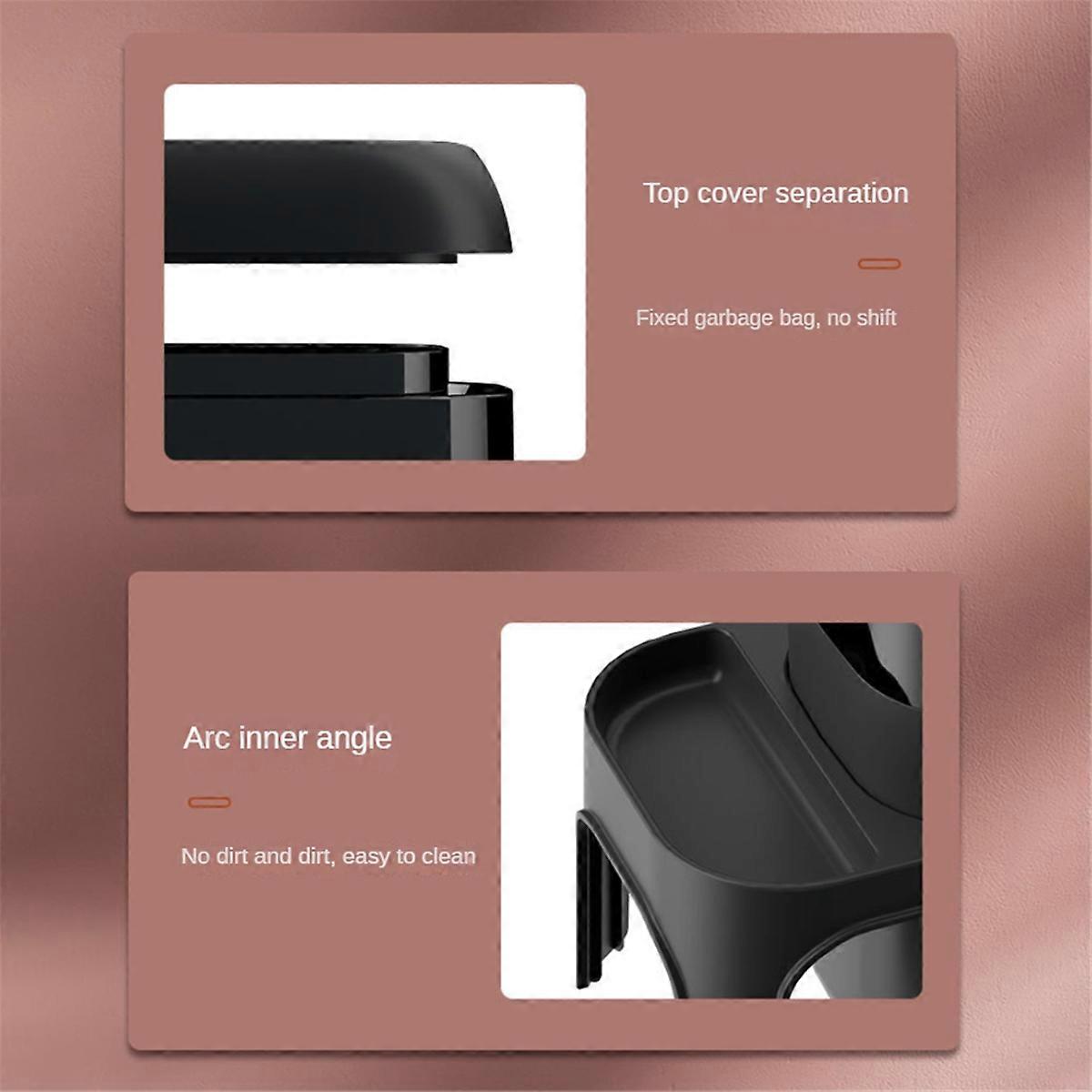 Car Trash Can Spill Proof Plastic Car Garbage Can-B